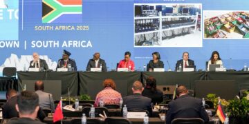 Panelists at the 7th Interpol African Regional Conference in Cape Town discussing new strategies to combat crime across the continent.