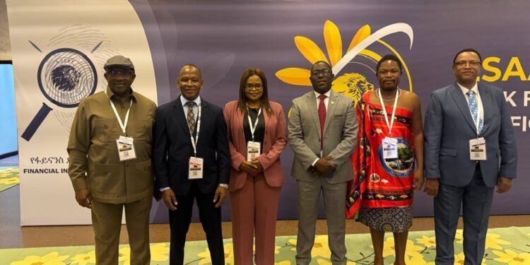 Eswatini delegation, led by Finance Principal Secretary Vusie Dlamini, attending the 50th ESAAMLG Task Force Meeting in Addis Ababa, Ethiopia.