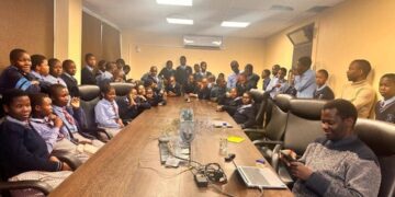 Students from Ikhwezi High School engage with officials from the Ministry of Economic Planning and Development during an educational visit focused on Eswatini’s economic outlook.