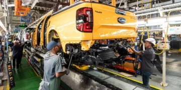 Workers at Ford’s Struandale engine plant in Gqeberha