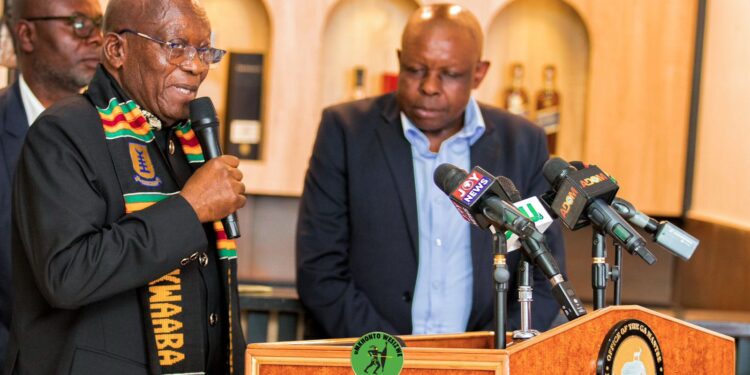 Jacob Zuma addressing dignitaries and guests in Accra