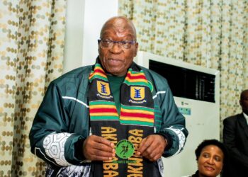 Jacob Zuma addressing dignitaries and guests in Accra