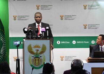 South Africa’s Minister of International Relations, Ronald Lamola, addressing the media on the country’s foreign policy and global engagements.