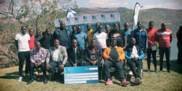 Participants take a group photo after the announcement. /pic supplied