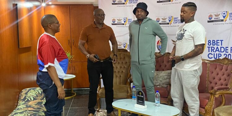 South African football legends Itumeleng Khune and George Lebese