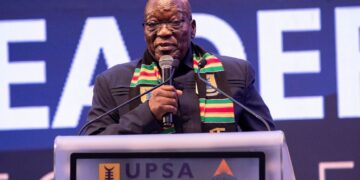 Jacob Zuma addressing the 2025 Annual Leadership Lecture at the University of Professional Studies, Accra, calling for a unified African currency.