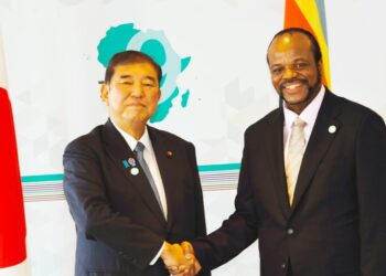 His Majesty King Mswati III with Japan’s Prime Minister Shigeru Ishiba during a bilateral meeting in Yokohama, Japan.