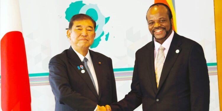 His Majesty King Mswati III with Japan’s Prime Minister Shigeru Ishiba during a bilateral meeting in Yokohama, Japan.