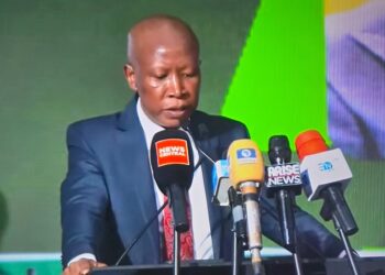 Julius Malema, EFF President, addresses delegates at the 2025 Nigerian Bar Association Annual Conference in Enugu, Nigeria.