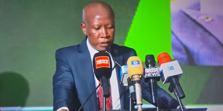 Julius Malema, EFF President, addresses delegates at the 2025 Nigerian Bar Association Annual Conference in Enugu, Nigeria.