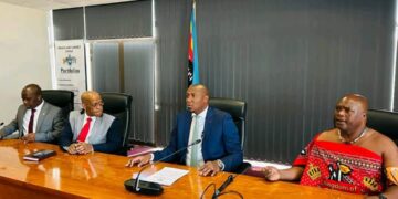 The Prime Minister, centre, making announcements of Phase II implementation. | Courtesy pic