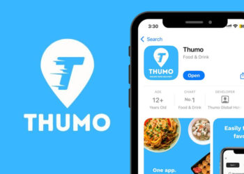Thumo app logo with a mobile phone screenshot