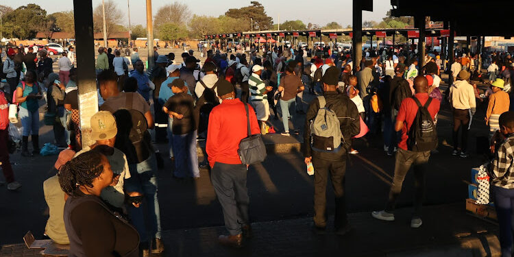 Commuters in parts of Ekurhuleni, including Katlehong and Germiston, were left stranded on Friday. Image: Antonio Muchave