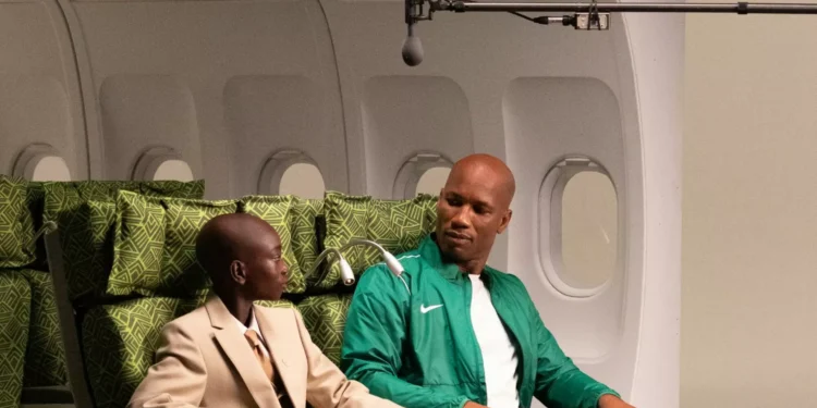 Acclaimed actor Issa, left, and football legend Didier Drogba feature in the Première Classe campaign for the Nike x Air Afrique Air Max RK61.