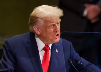 US President Donald Trump addresses the 80th United Nations General Assembly. Shannon Stapleton/Reuters