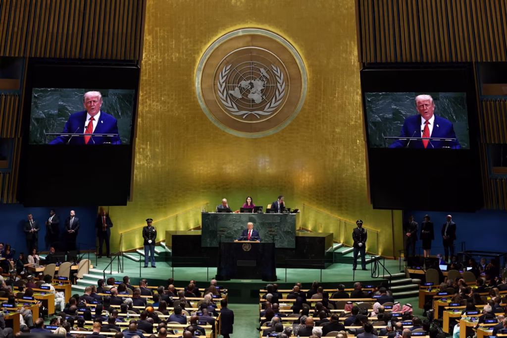 US President Donald Trump addresses the 80th United Nations General Assembly. Mike Segar/REUTERS/REUTERS