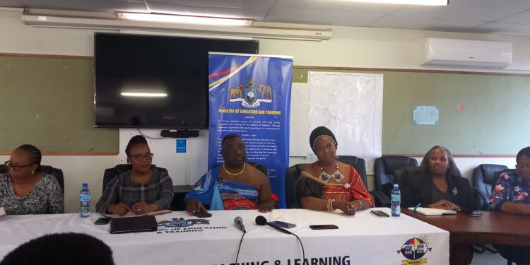 Minister of Education Owen Nxumalo addressing the media