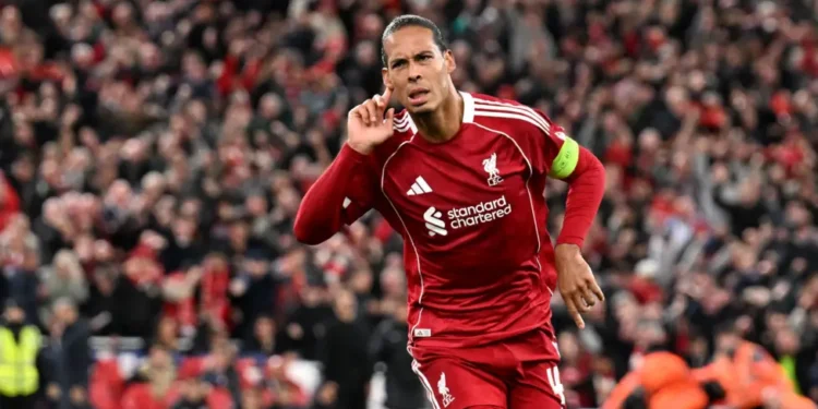 Virgil van Dijk added his name to the ever-growing list of Liverpool players to score a late goal this season