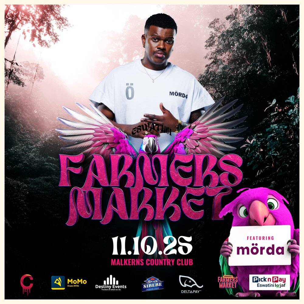 South African artist Morda will be the main act at the Farmers Market Eswatini