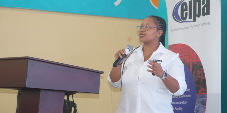Thandeka Dlamini, Manager for External Trade Promotion at EIPA, speaking during the Export Guide workshop.