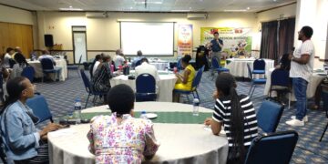 Intern doctors attentively follow a session on hypertension management during the Taiwan Medical Mission training in Eswatini.
