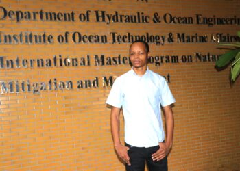 Sibusiso Bongani Dlamini at National Cheng Kung University in Taiwan after receiving the ICDF Academic Performance Award for his outstanding achievements in disaster management studies.