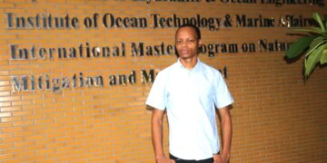 Sibusiso Bongani Dlamini at National Cheng Kung University in Taiwan after receiving the ICDF Academic Performance Award for his outstanding achievements in disaster management studies.