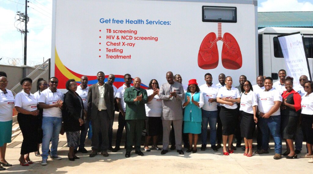 Minister Mduduzi Matsebula commissioning TB screening trucks and motorbikes at a ceremony. Photo by Ministry of Health