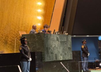 The Honourable Mr Lejone Mpotjoane, MP, Minister of Foreign Affairs and International Relations of Lesotho, presiding over proceedings at the 80th UN General Assembly in New York.