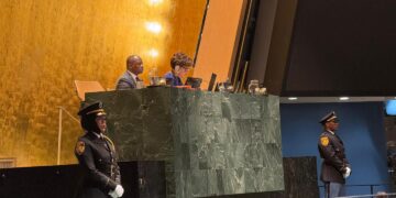 The Honourable Mr Lejone Mpotjoane, MP, Minister of Foreign Affairs and International Relations of Lesotho, presiding over proceedings at the 80th UN General Assembly in New York.