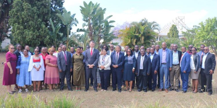 Minister of Finance joined by the University of Eswatini Vice Chancellor and officials during the launch of the Postgraduate Diploma in Public Sector Accounting