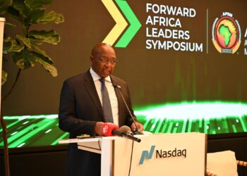 Prime Minister Samuel Matekane delivers his keynote address to delegates at the APRM Africa Leaders Symposium in New York.