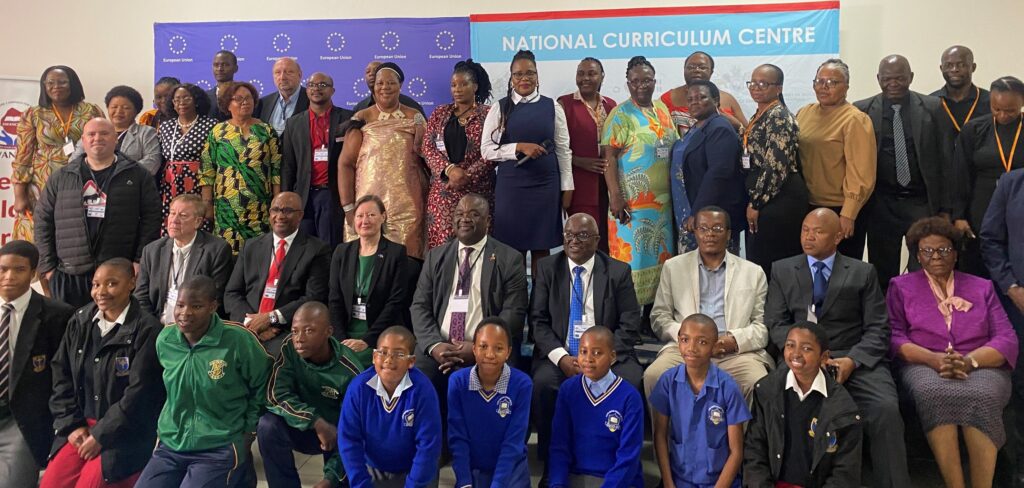 EU Head of Cooperation Eva-Maria Engdahl, Minister of Education Owen Nxumalo, and education stakeholders at the Fifth Annual National Conference on Curriculum in Manzini.