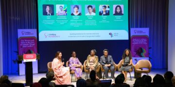 Monica Geingos with fellow panelists at the OAFLAD side event during the UN General Assembly, discussing strategies to build resilience for women and girls in climate and conflict-affected regions.