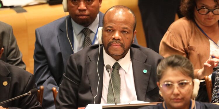 His Majesty King Mswati III participates in the UN Climate Change session, addressing global leaders on sustainable development and environmental responsibility.