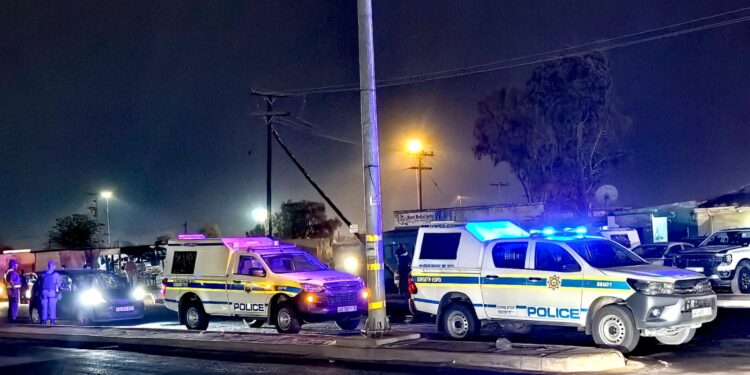 SAPS patrol vehicles during Operation Shanela II