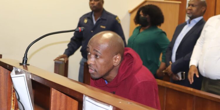 Sabelo Phewa appears in the dock at Pietermaritzburg High Court during his sentencing for the murders of Sibusiso Sithole and Amos Ngcobo.