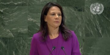 The President of the United Nations General Assembly, Annalena Baerbock, addressing the official opening of the 80th session. (Courtesy Pic)