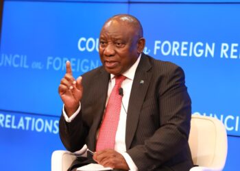 His Excellency President Matamela Ramaphosa takes part in an interactive session of the Council on Foreign Relations on the sidelines of the 80th United Nations General Assembly in New York, United States.