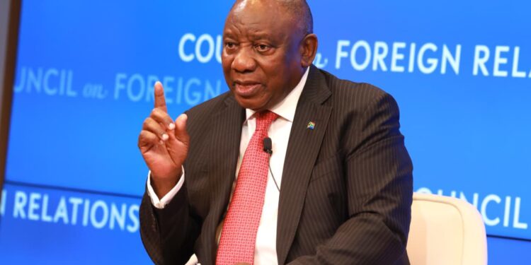 His Excellency President Matamela Ramaphosa takes part in an interactive session of the Council on Foreign Relations on the sidelines of the 80th United Nations General Assembly in New York, United States.
