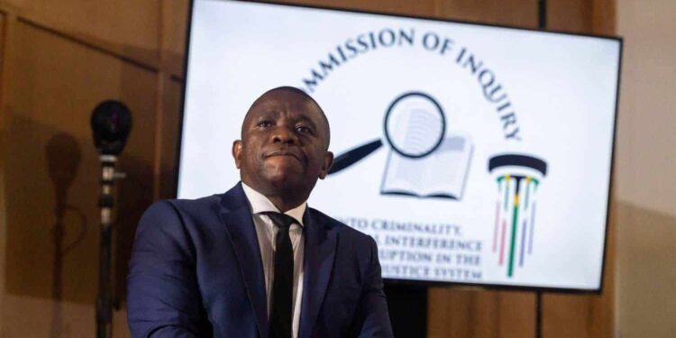 KZN police commissioner Nhlanhla Mkhwanazi at the Madlanga commission in Pretoria on 19 September 2025. Picture: Gallo Images / Lefty Shivambu