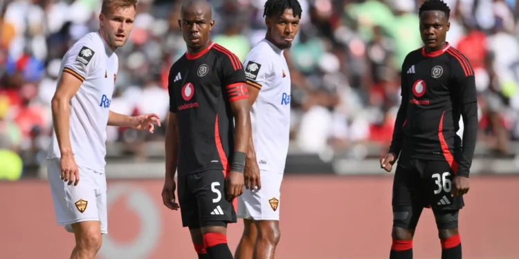 Orlando Pirates and Stellenbosch FC players contesting a recent Premiership match