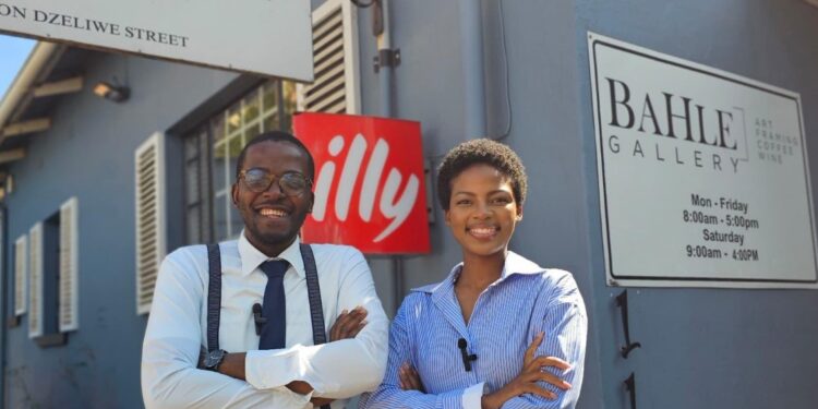 Wezizwe Ginindza, CEO of My Coils, shares insights with Siphiwo Lushaba during the Marketplace episode at Bahle Gallery, Mbabane. Fumene Mkhwanazi Videographer & Photography