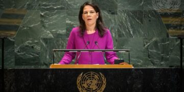 The President of the United Nations General Assembly, Annalena Baerbock, addressing the official opening of the 80th session. (Courtesy Pic)