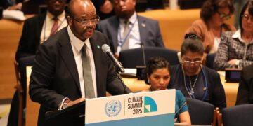 His Majesty the King addressing the Climate Summit on the sidelines of the United Nations General Assembly yesterday.