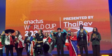 Winners at the Enactus World Cup in a happy mood. | Courtesy pic