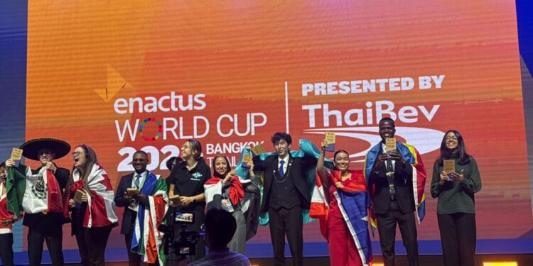 Winners at the Enactus World Cup in a happy mood. | Courtesy pic