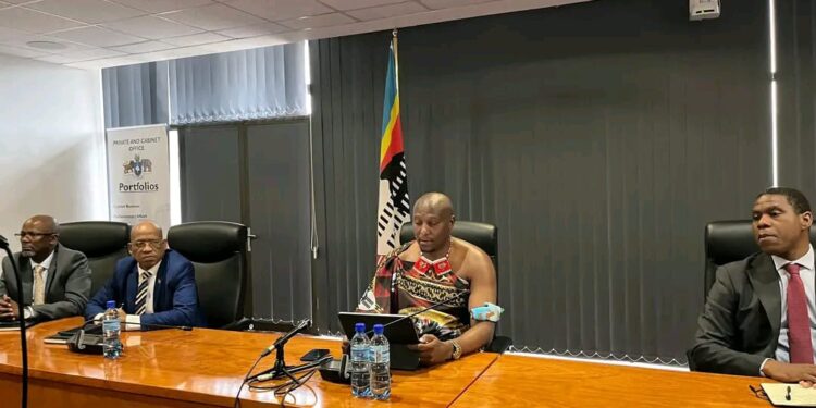 Prime Minister, Russel Mmiso Dlamini during the press conference. | Pic, Khulekile Mhlanga
