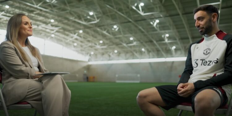 Bruno Fernandes during his candid interview with BBC Sport discussing football, family, and life off the pitch.