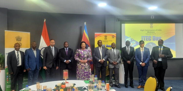 Indian High Commissioner Mr N. Ram Prasad with Minister of Public Service Mabulala Maseko and Minister of Foreign Affairs Pholile Dlamini Shakantu during the ITEC Day celebrations in Mbabane. Photo by Adekunle Owolabi